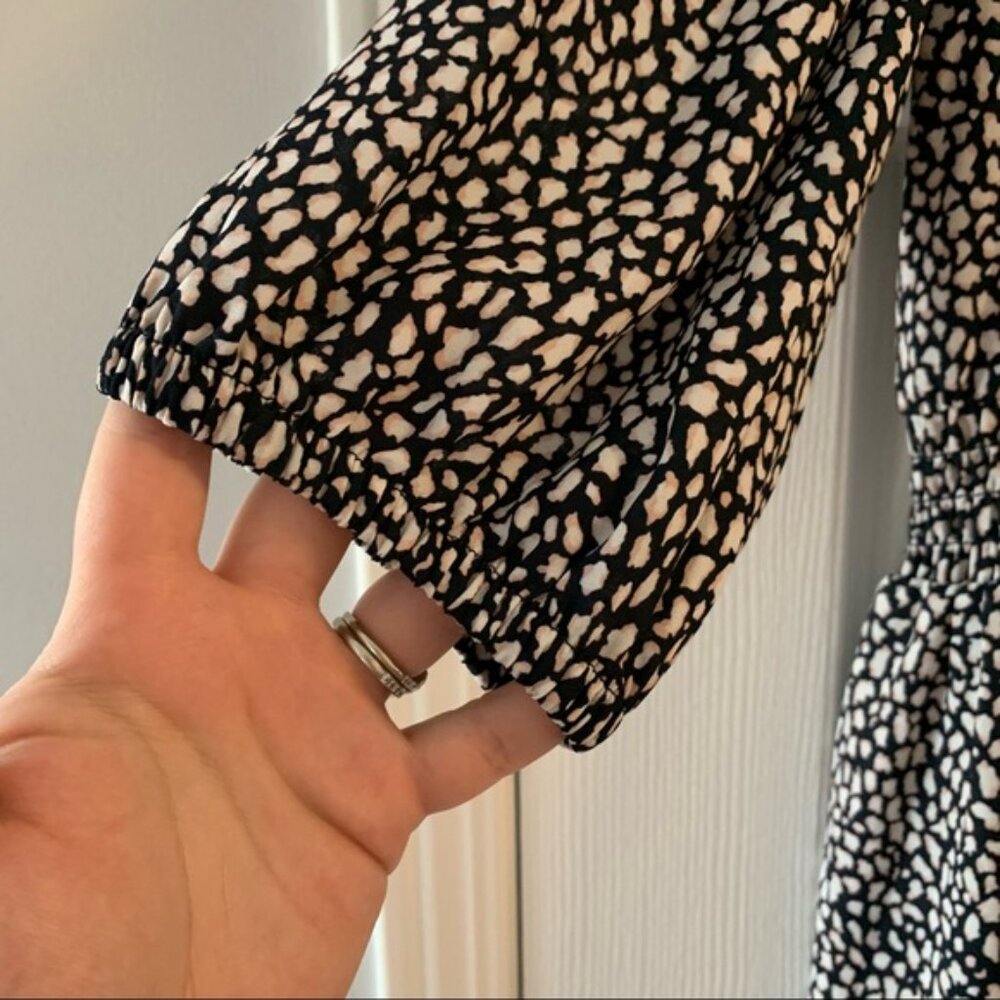 RWCO Navy Animal Print Wrap Fit   Flare Dress L - Picture 2 of 11